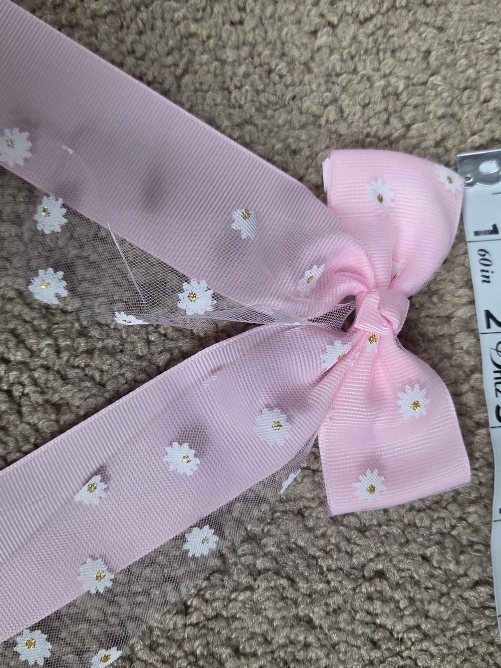 Colorful Daisy Ribbon Stand For Hair with Pastel & Bright Bows - Picture 6 of 7